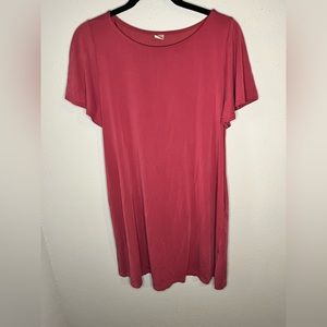 Shirt dress with pockets - size M - pink